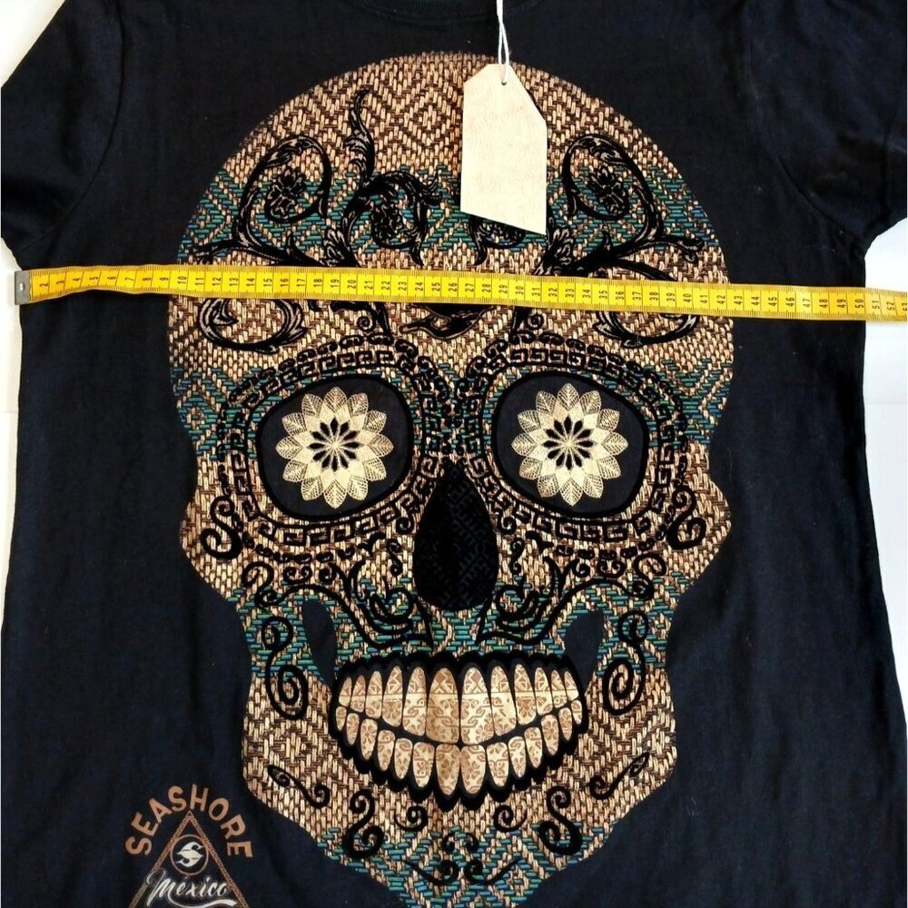 SEASHORE Men's XL(46-48 ) T-Shirt black100%cotton made in Mexico - Picture 2 of 4